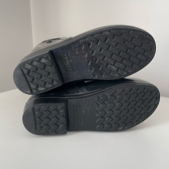 Hunter Sandhurst Carlyle Rain Boots Tall Black Rubber Size US 5-6 EU 35-36 - Picture 14 of 14